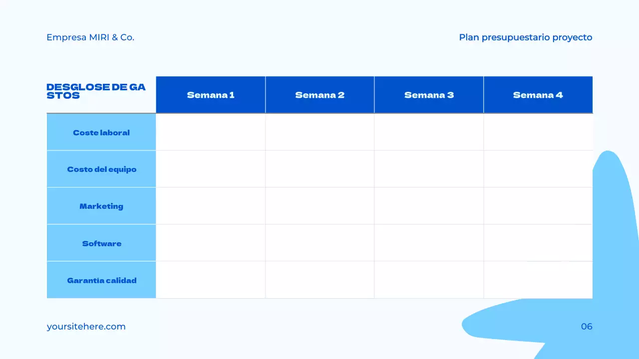 documento de propuesta de proyecto blue modern