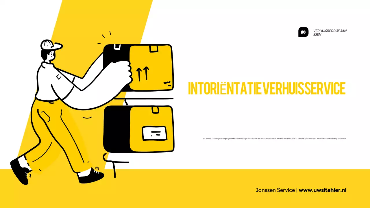 Yellow and White Verhuisservice Introductie Presentatie