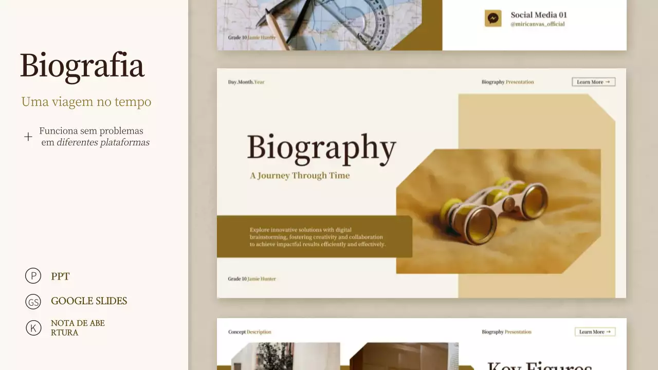 classe biografia vintage bege