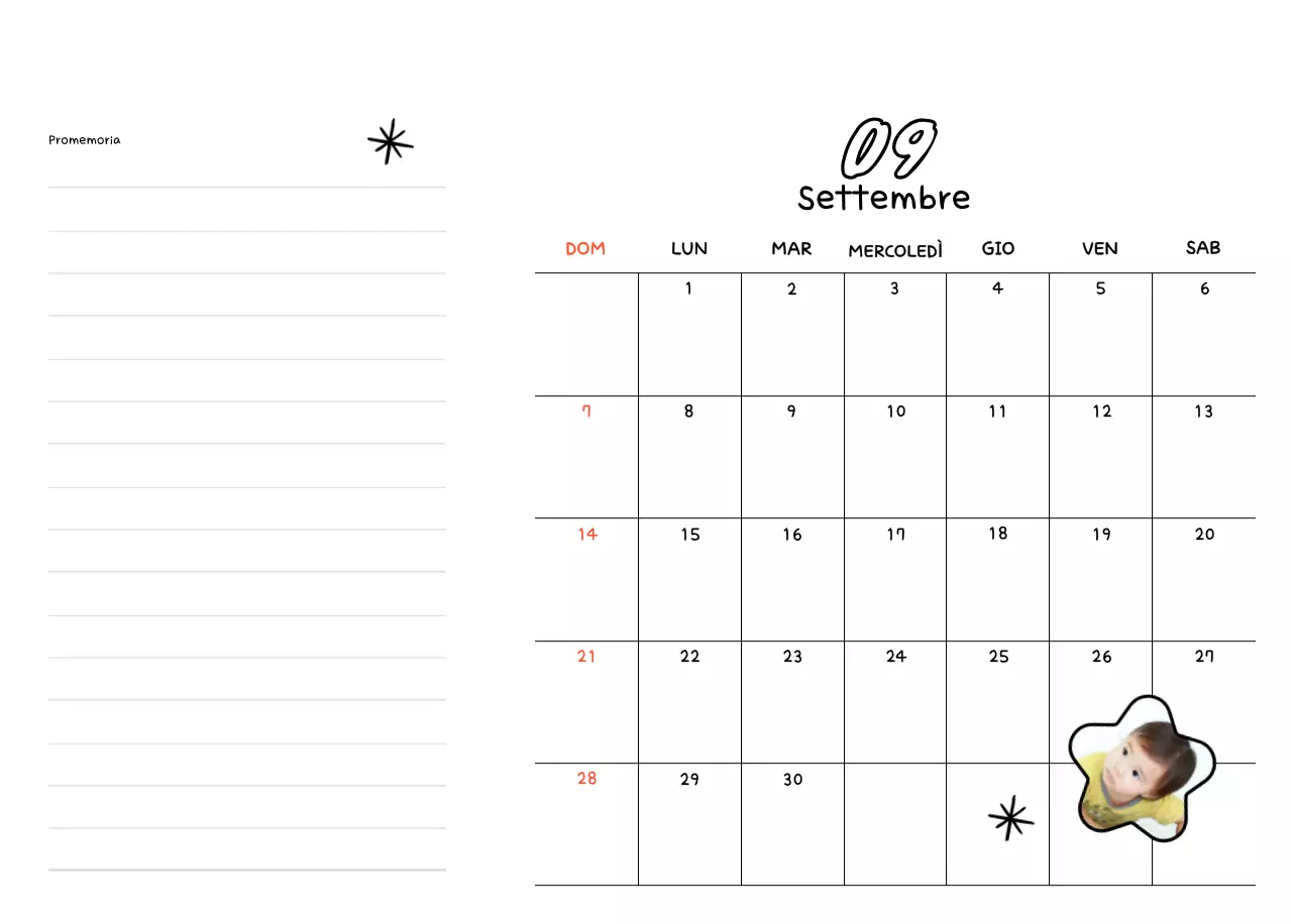 Agenda di Capodanno bianca e bella