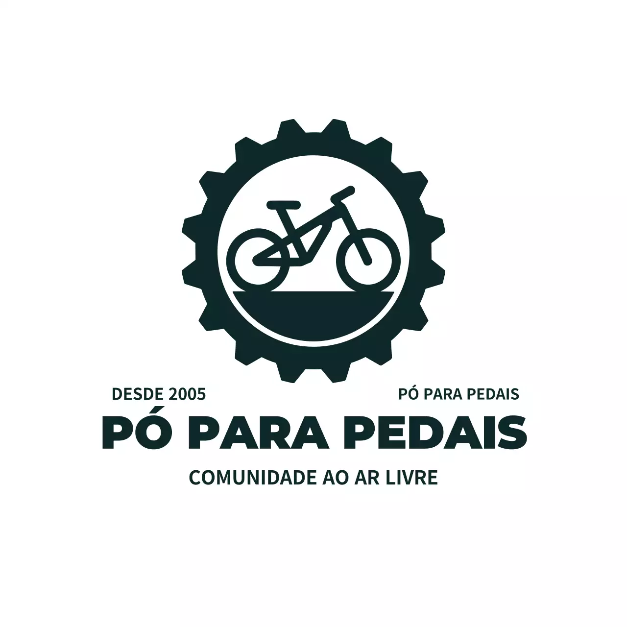 logótipo preto comunidade exterior estilo moderno