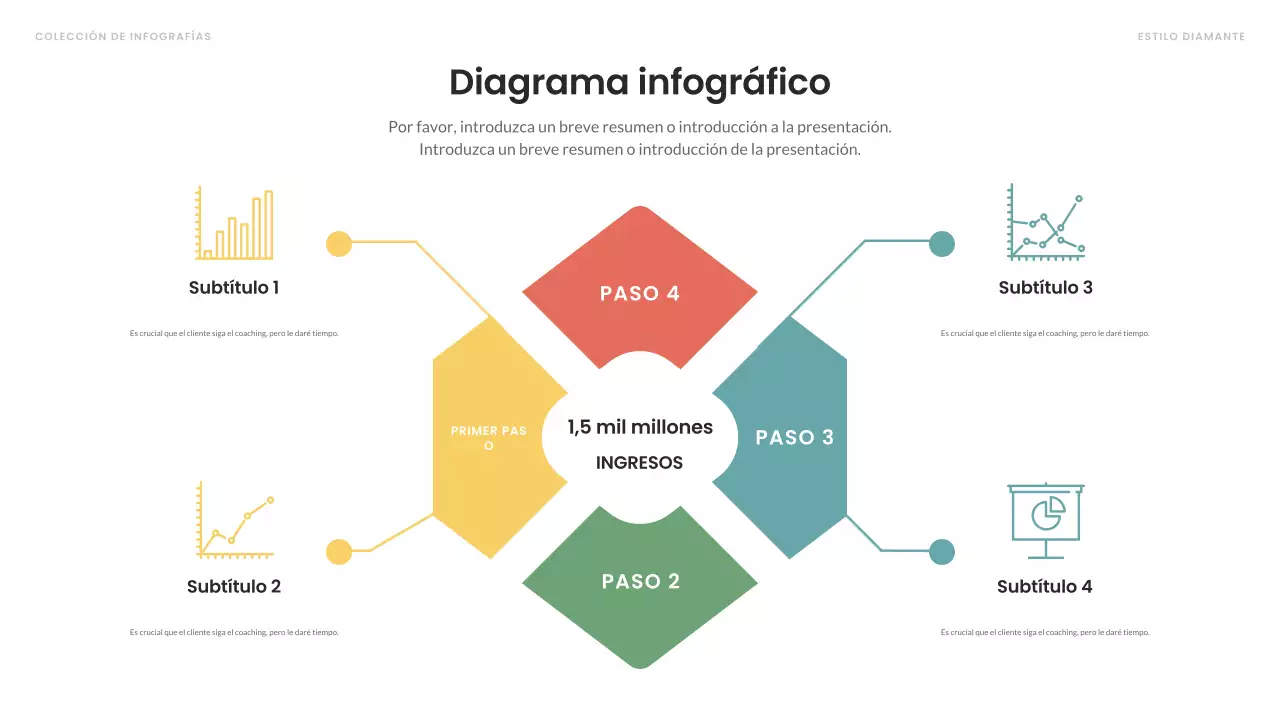 diseño infográfico moderno y colorido