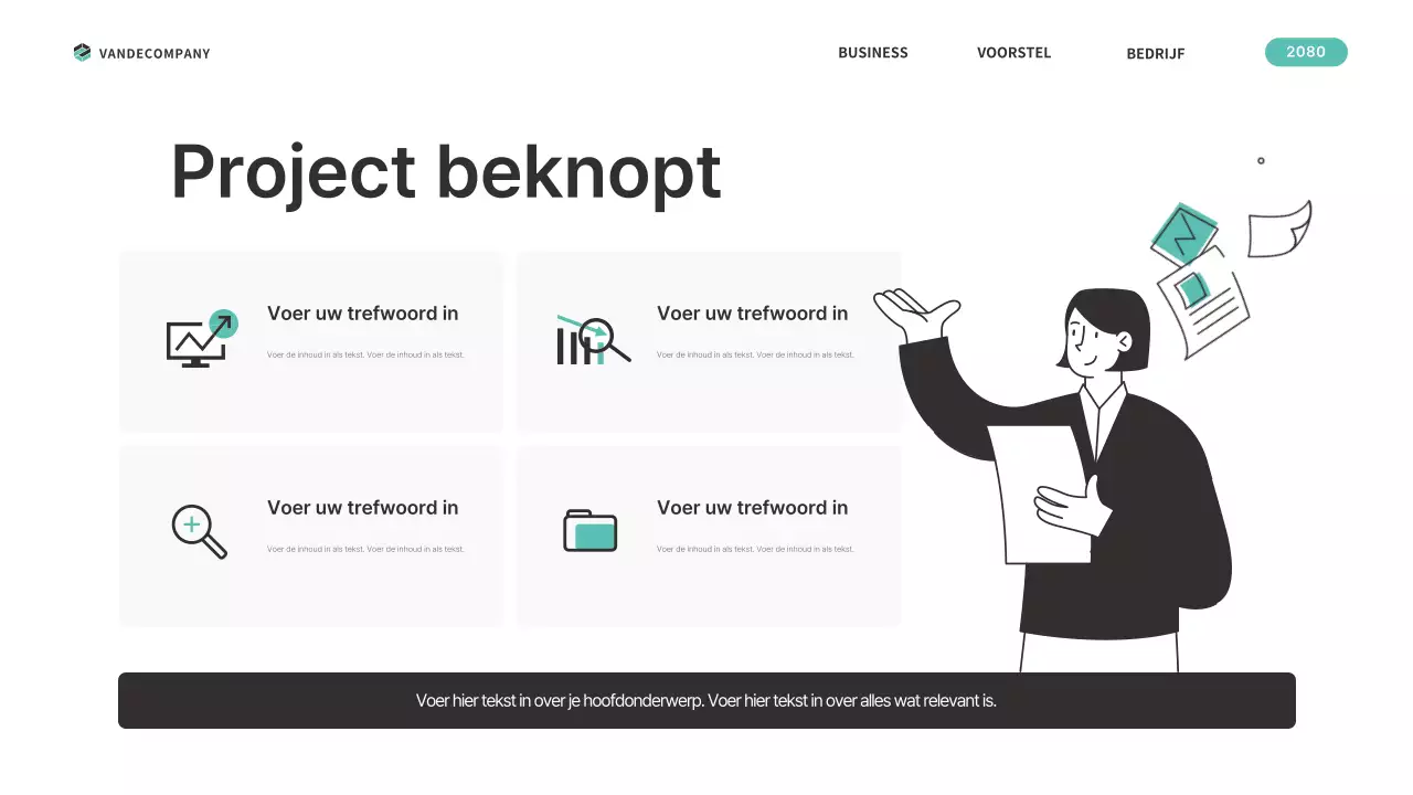 Een eenvoudig businessplan in mintkleur