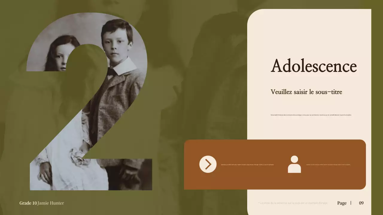 biographie classique beige pour l'annonce de l'école