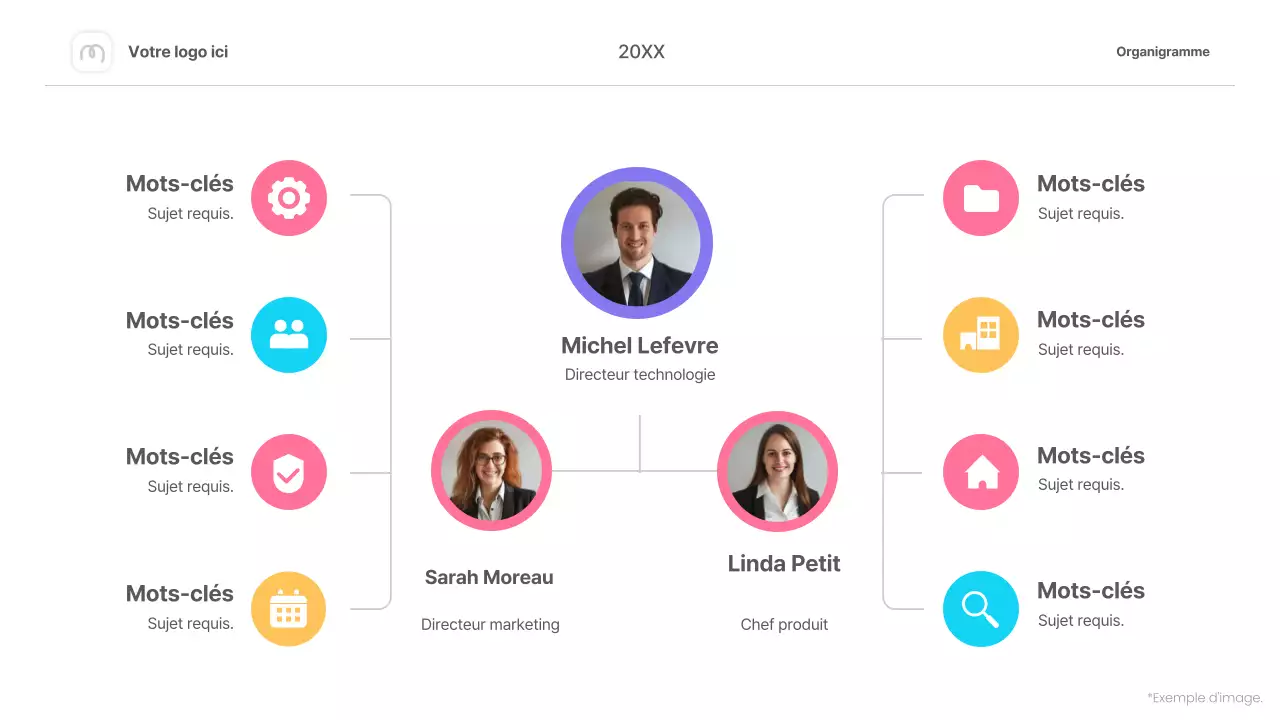 organigramme simple et coloré - infographie
