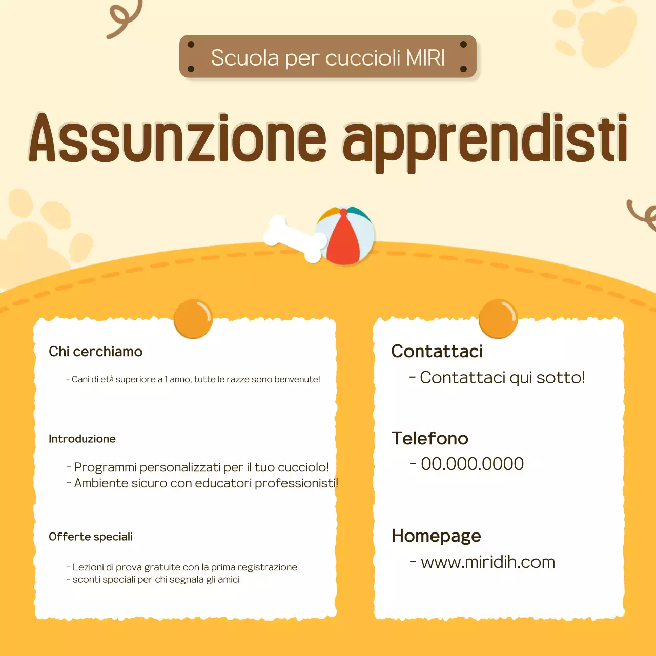 Promuovere l'asilo degli animaletti gialli