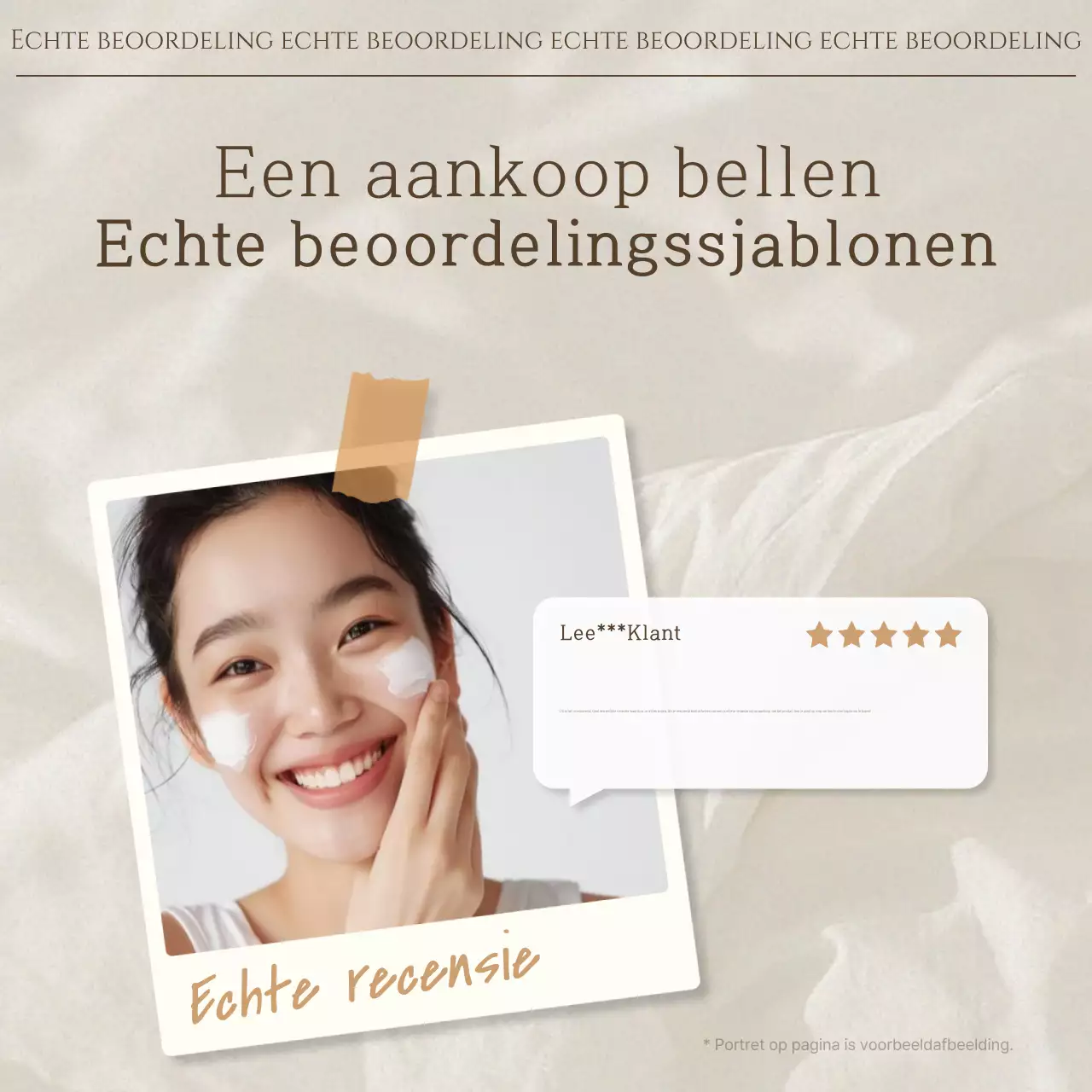 Beige Modern Review Advertentie