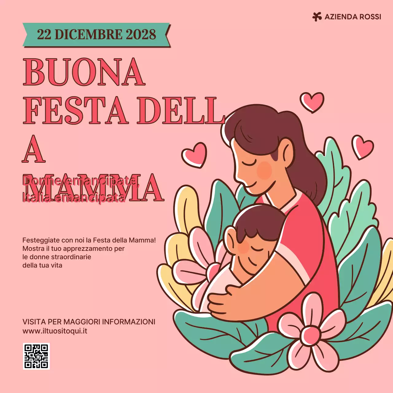 annuncio rosa retrò per la festa della mamma