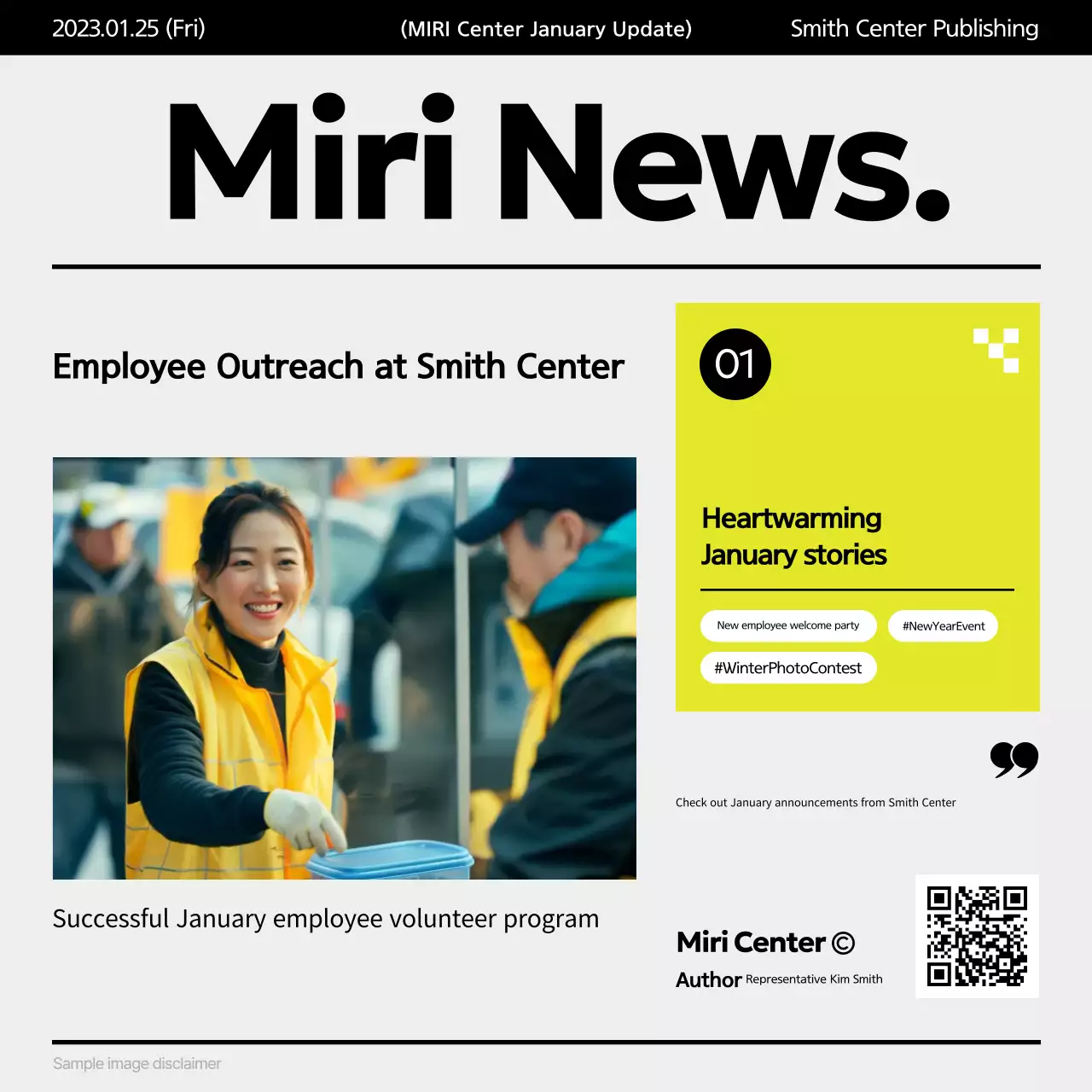 Buletin Relawan Modern Kuning Posting Media Sosial