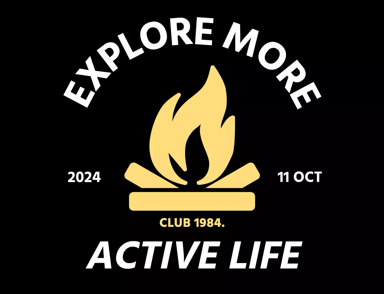 모닥불 아이콘이 있는 심플한 캠핑 홍보