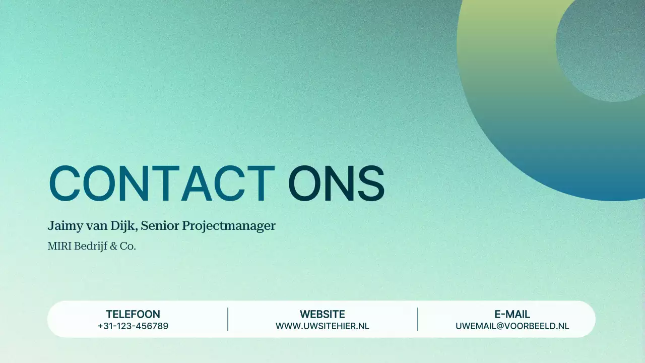 groenverloop modern Projectvoorstel