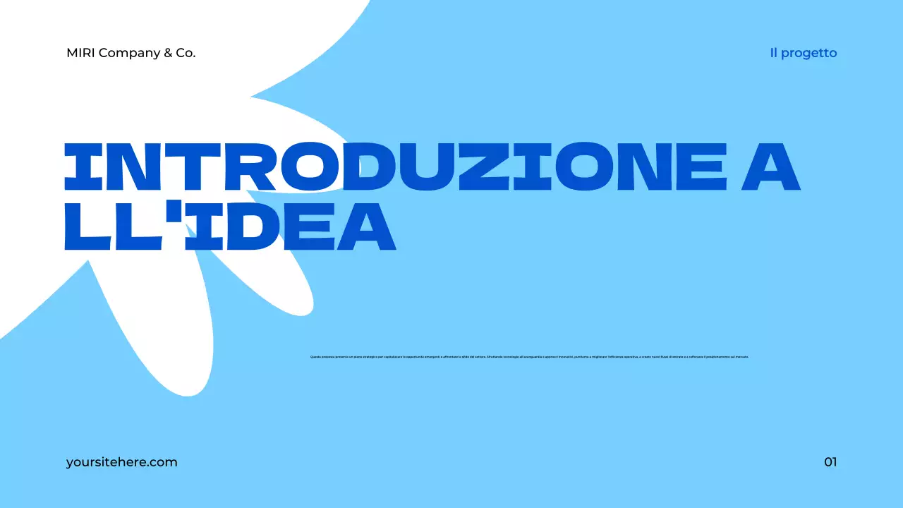 documento di proposta del progetto blu moderno