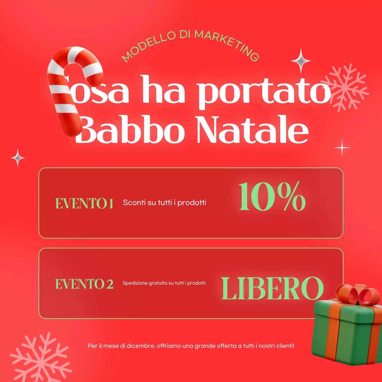 Promozione natalizia rossa e accogliente