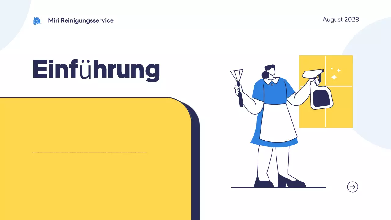 blue modern Reinigungsservice Einführung
