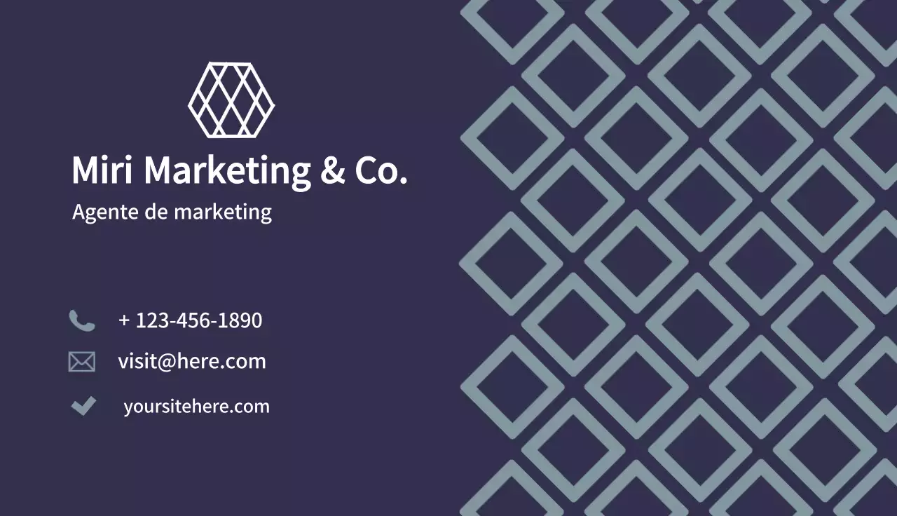 Tarjeta de visita blanca de un agente de marketing