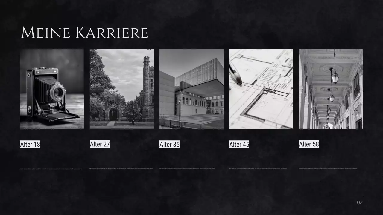 Schwarzes minimalistisches Profil-Layout