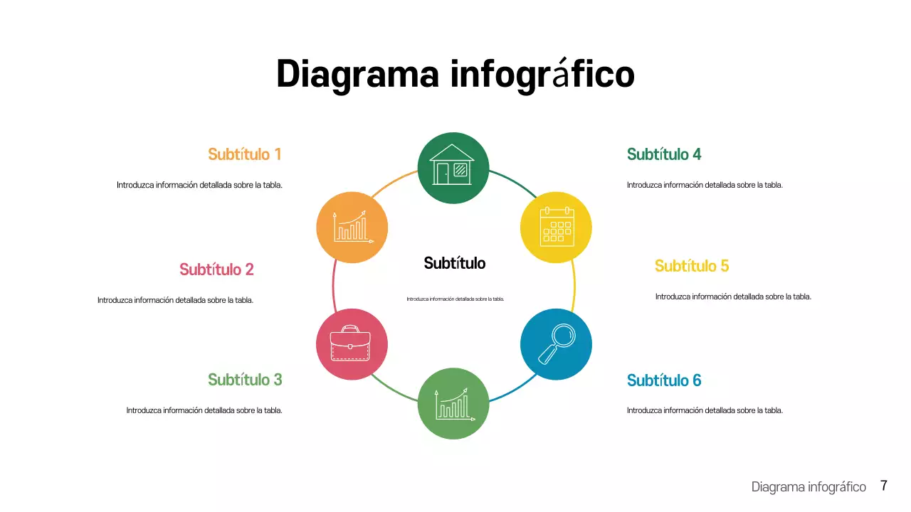 arco iris moderna plantilla de presentación infográfica