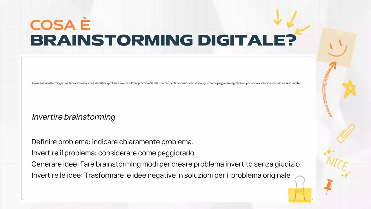 documento di brainstorming moderno arancione