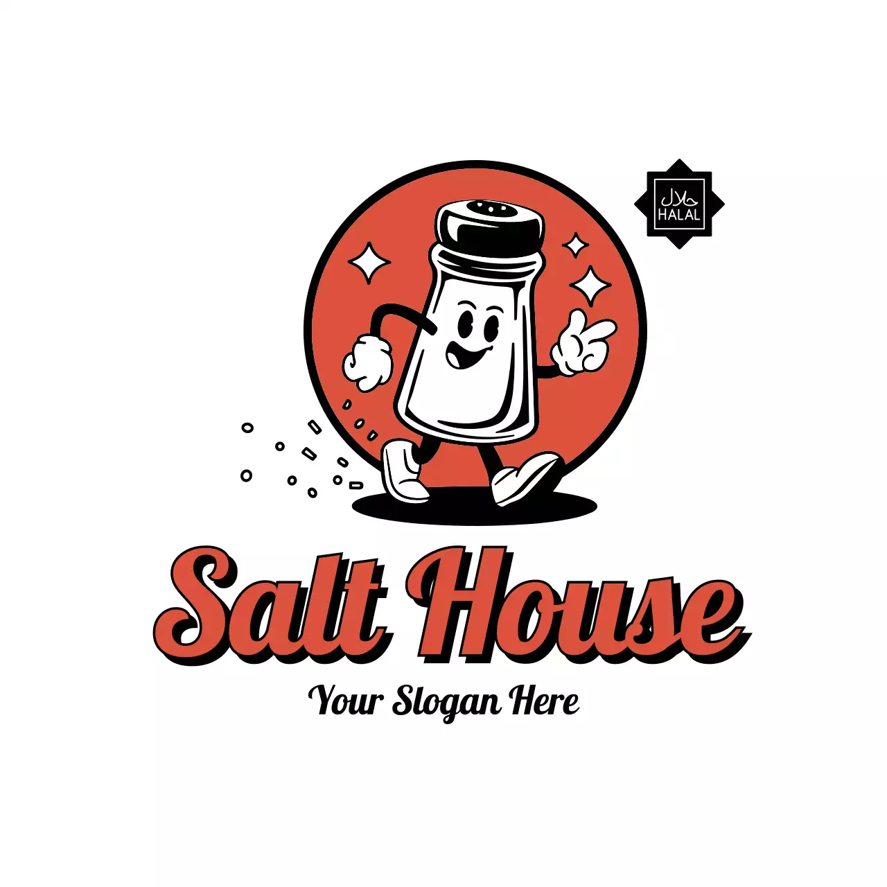 Red Retro Restaurant Advertisement Logo