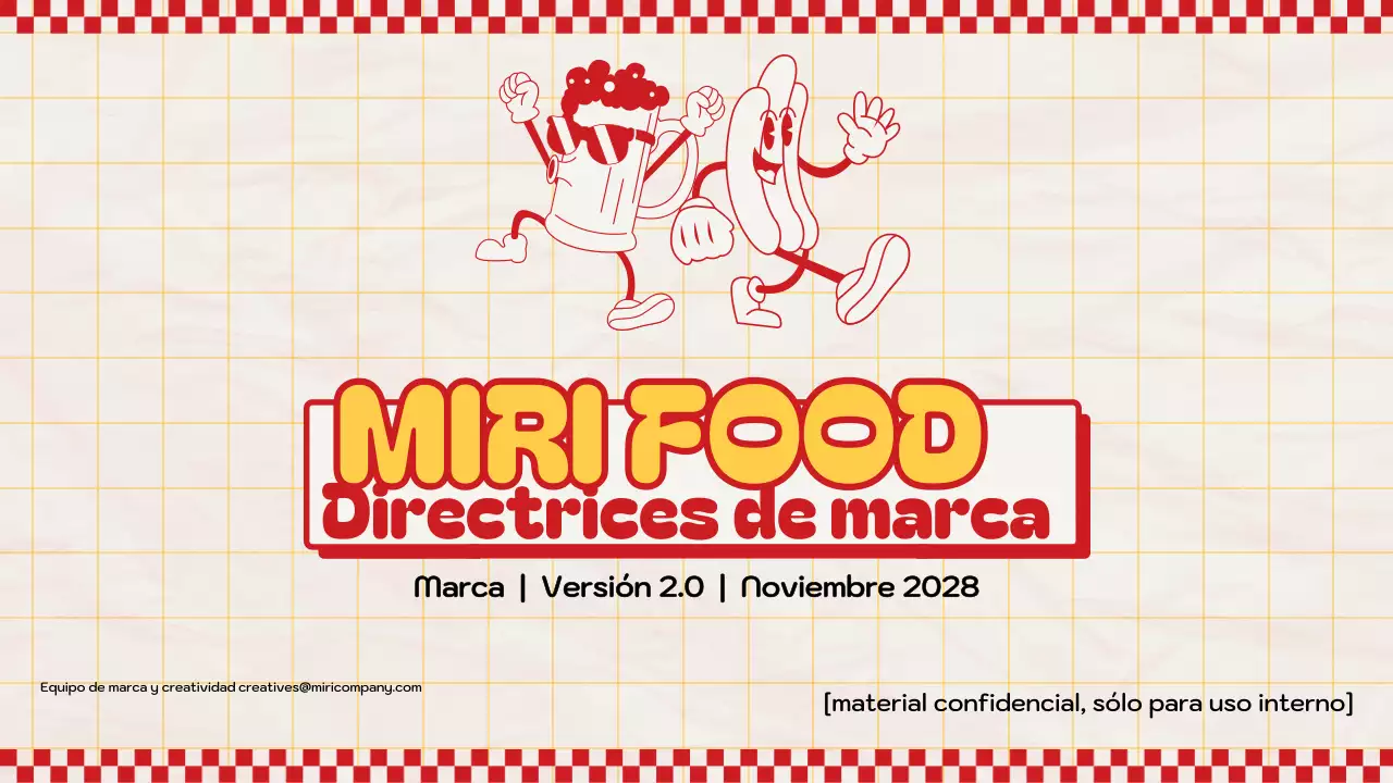directriz de la marca retro roja