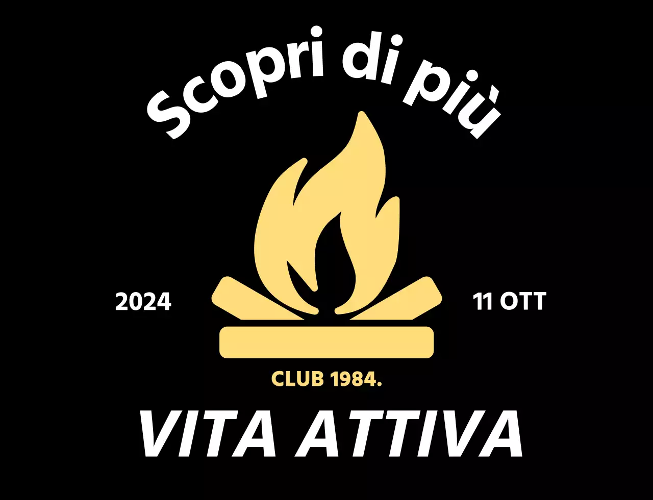 Semplice promozione del campeggio con l'icona di un falò