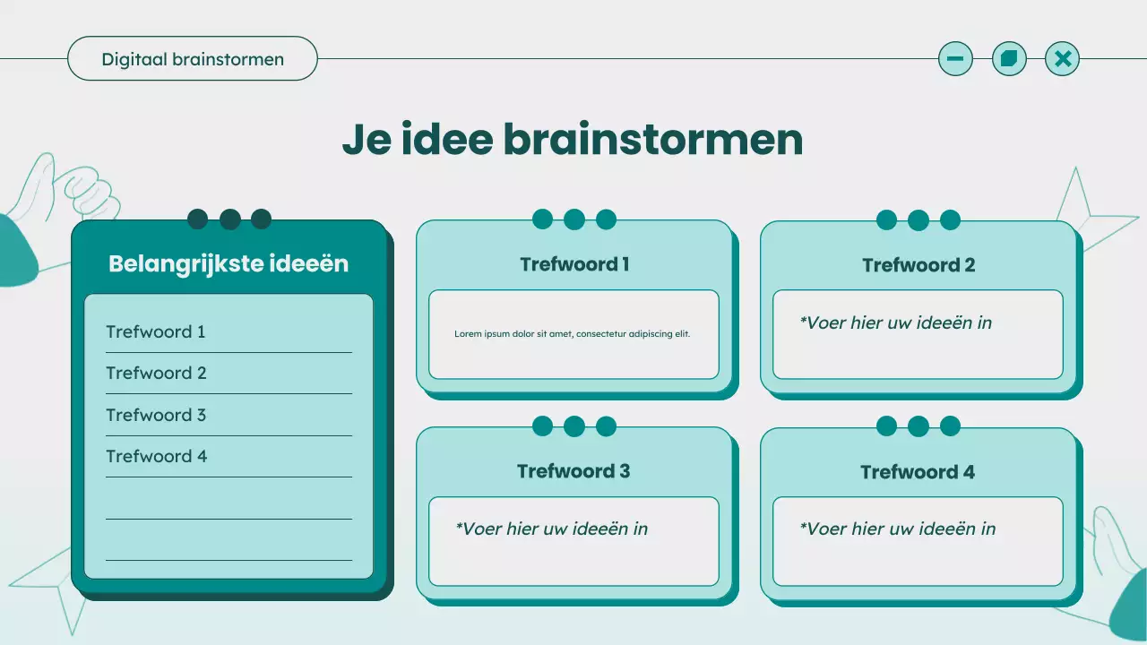 Teal Moderne Ideeëngids voor Brainstormen
