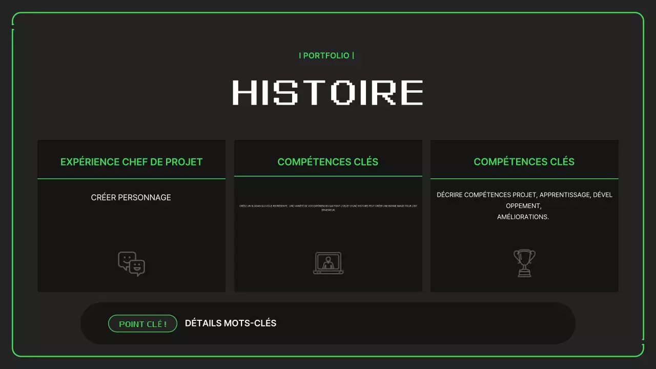 Portfolio d'illustrations pixellisées simples aux couleurs néon pour la nouvelle année