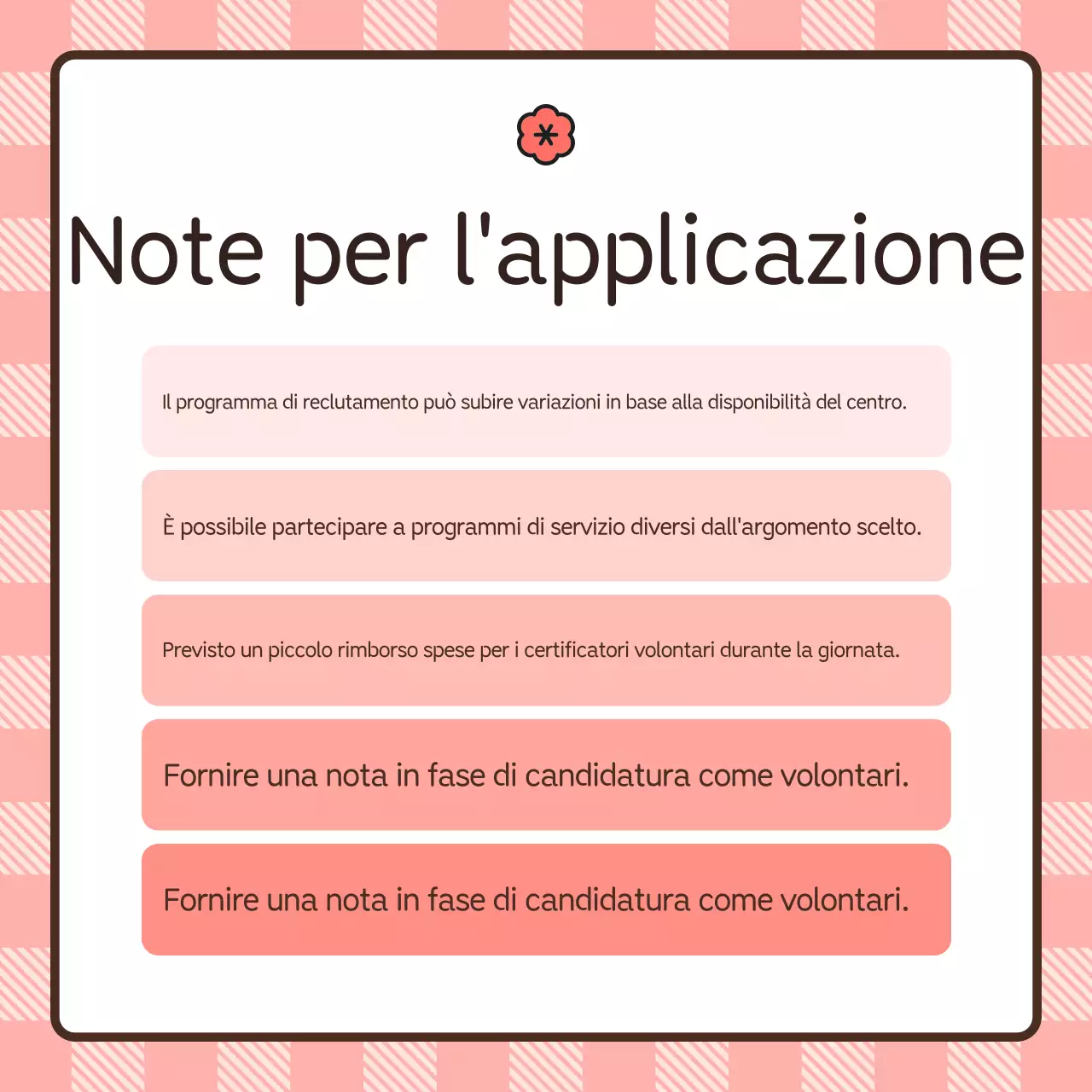 Reclutamento dei volontari di Pink Cuddly