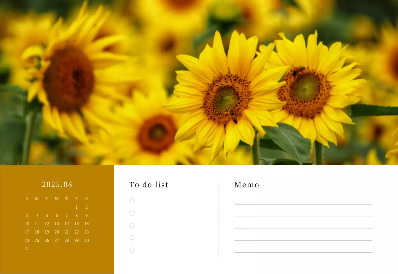 カラフルで高級感のあるフラワーカレンダー