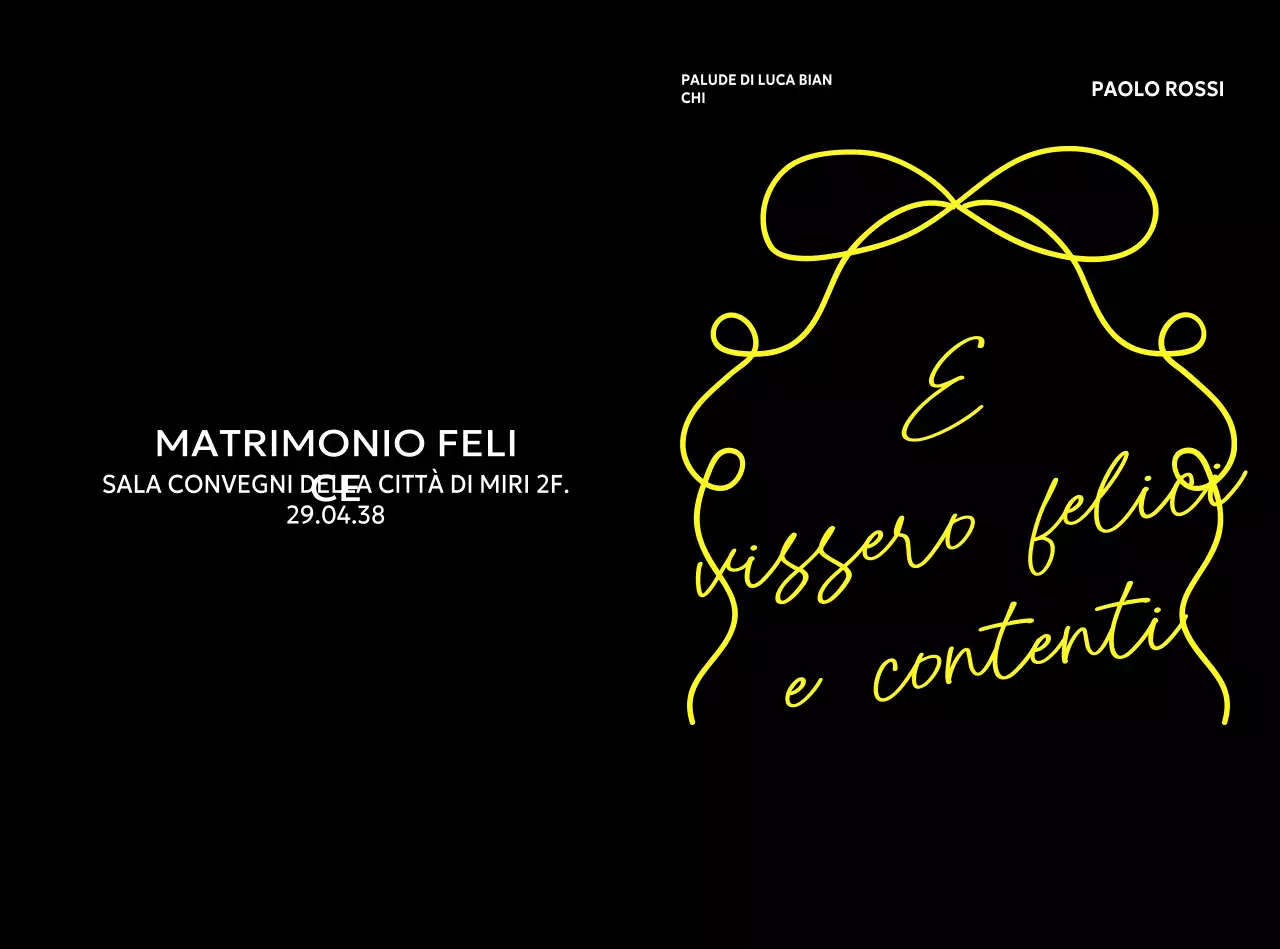 Invito di nozze minimalista nero