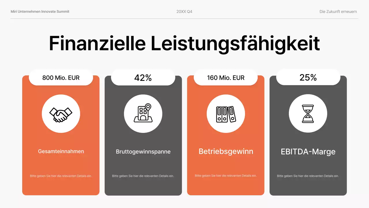 orange moderne Geschäftspräsentation