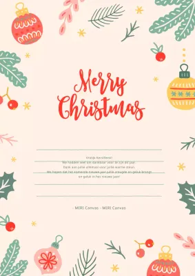 Beige gezellige kerstkaart