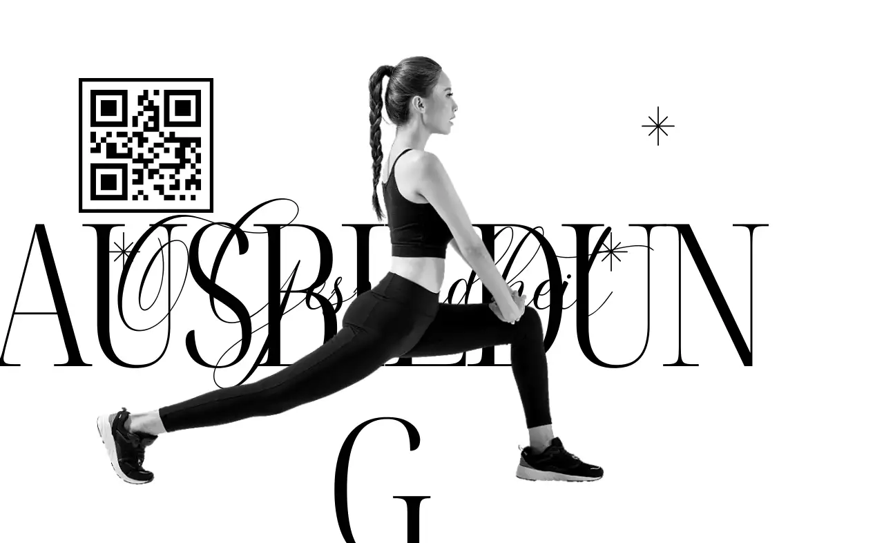 Schwarze und weiße moderne Fitness-Anzeige