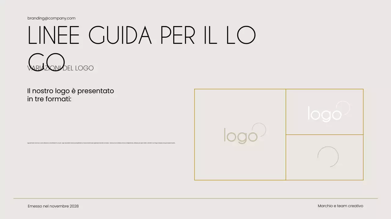 Guida al marchio beige moderno