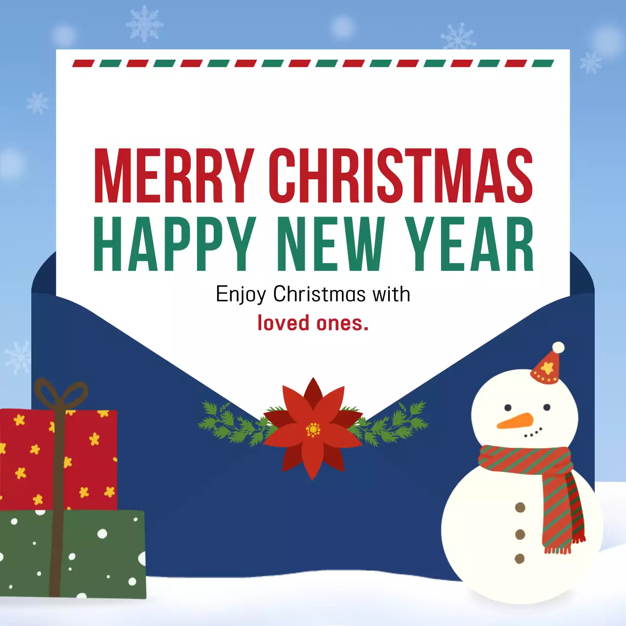 Postagem de mídia social de cartão de Natal tradicional vermelho