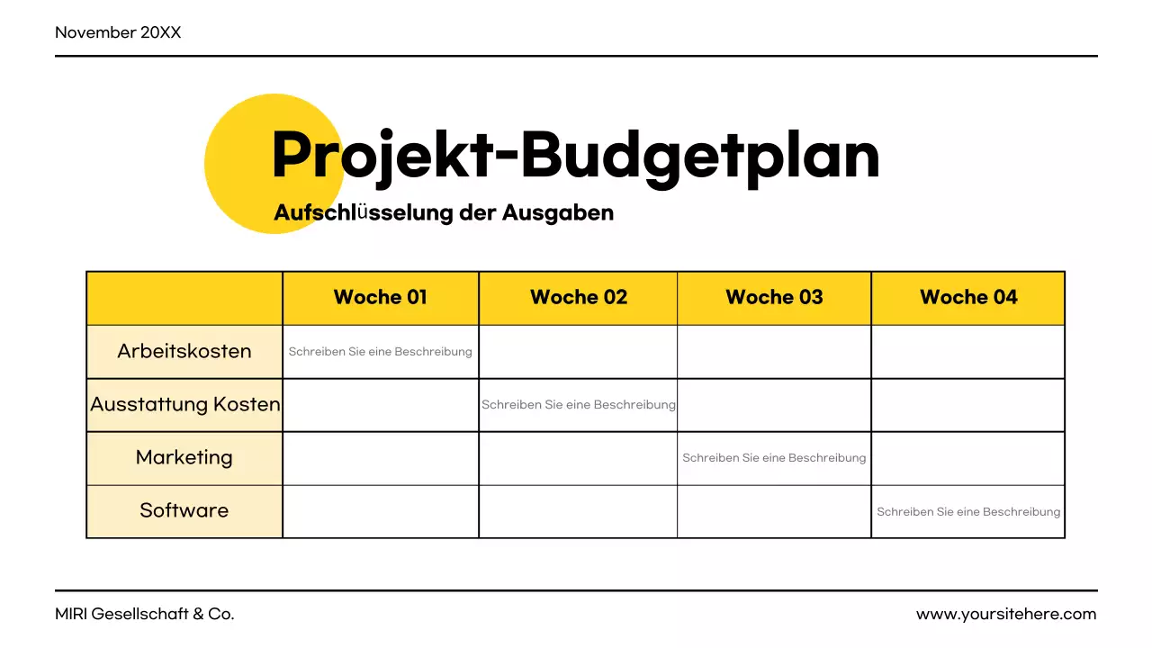 gelbes modernes Projektdokument