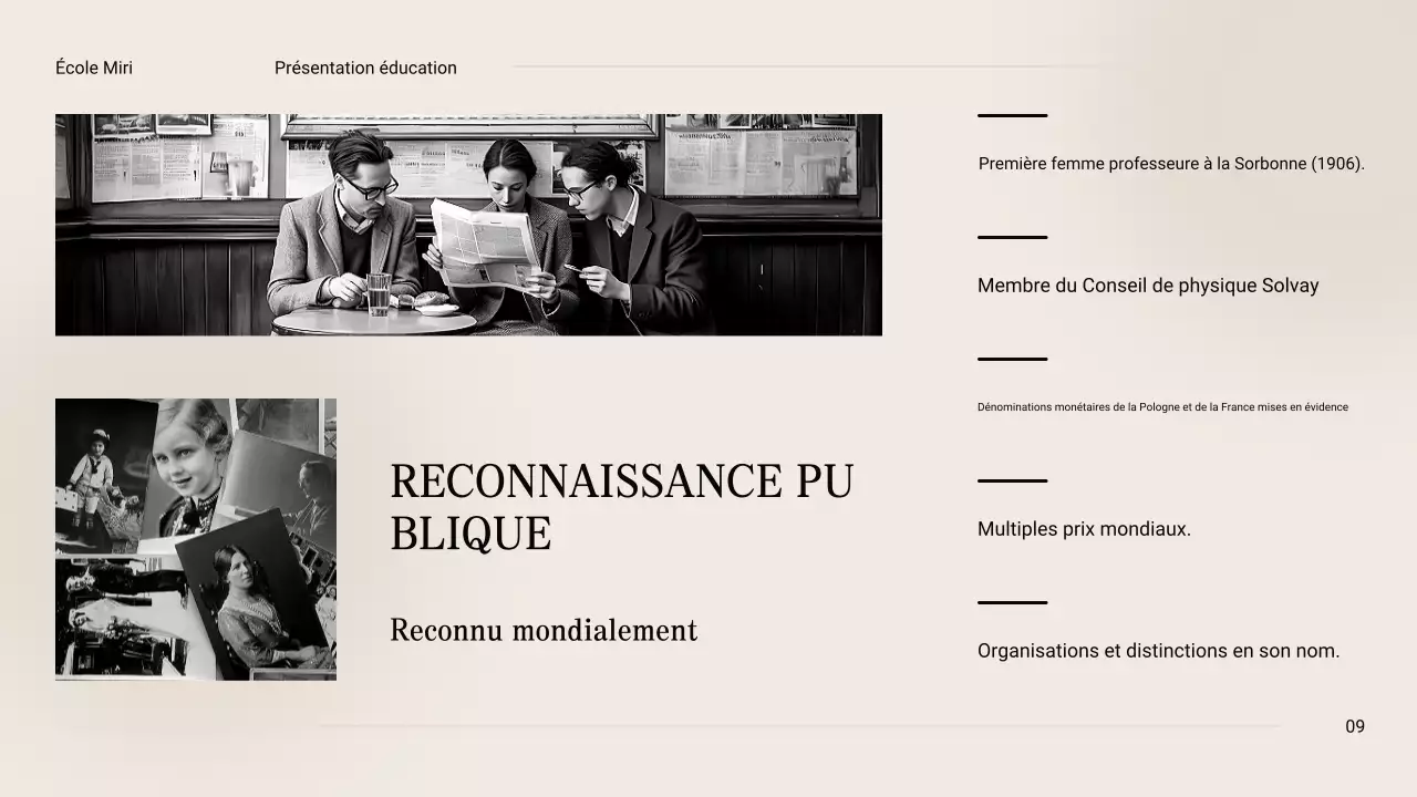 Noir et beige Vintage Minimal Exploring the Life of Marie Curie Class Material