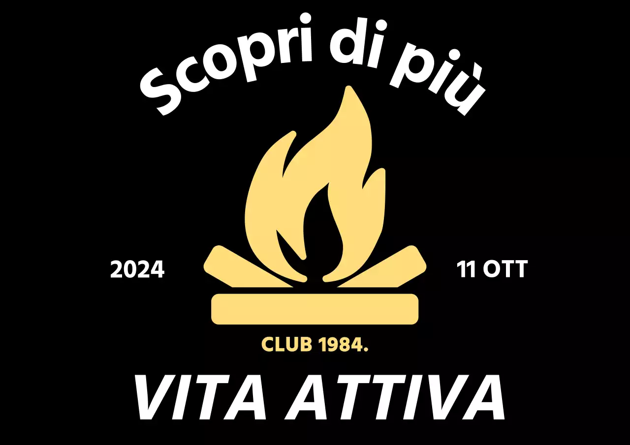 Semplice promozione del campeggio con l'icona di un falò