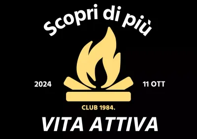 Semplice promozione del campeggio con l'icona di un falò