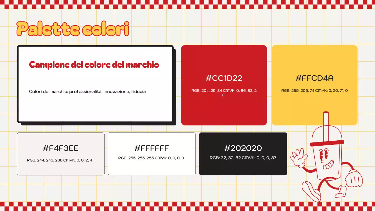 linea guida del marchio red retro