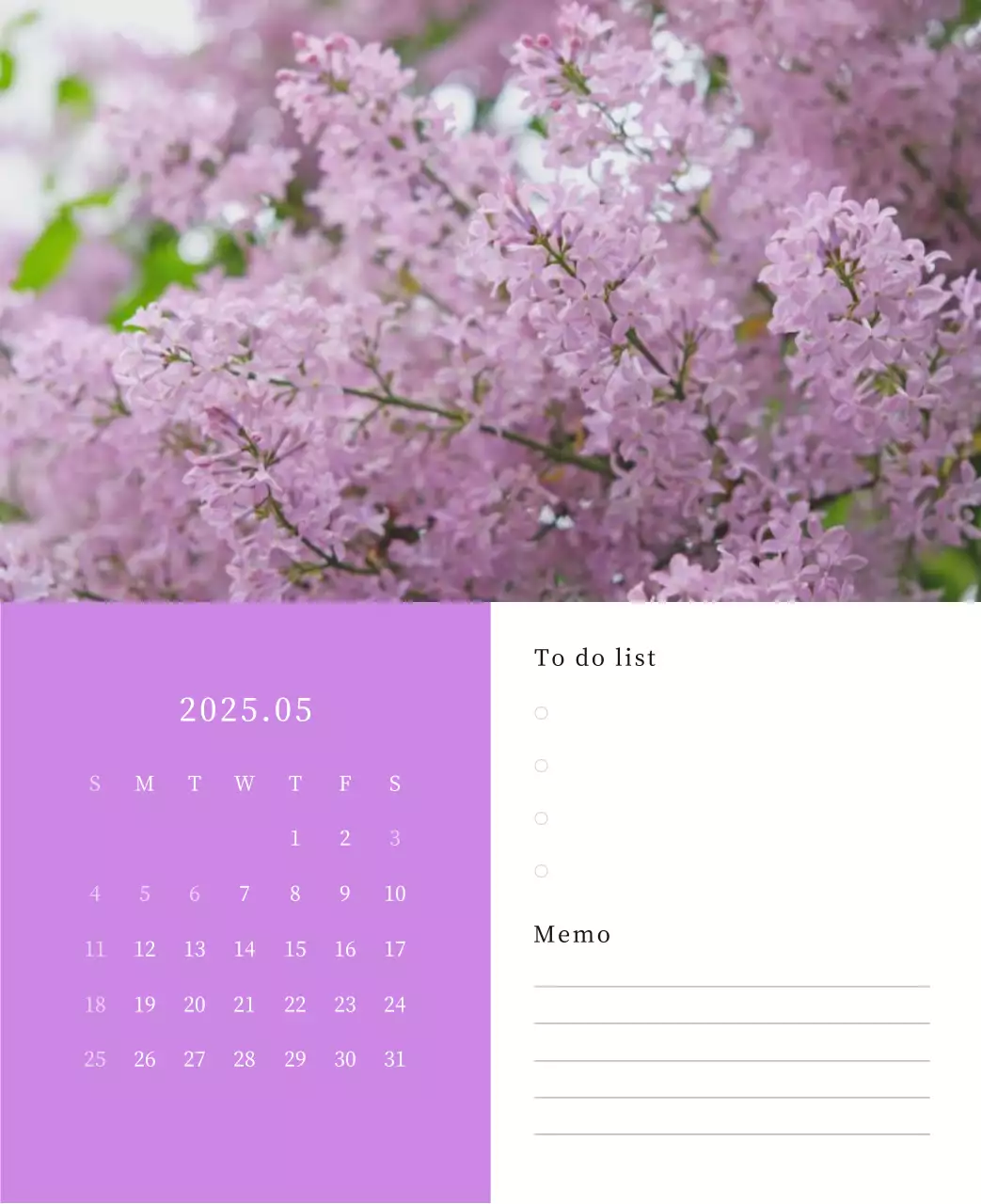 カラフルで高級感のあるフラワーカレンダー