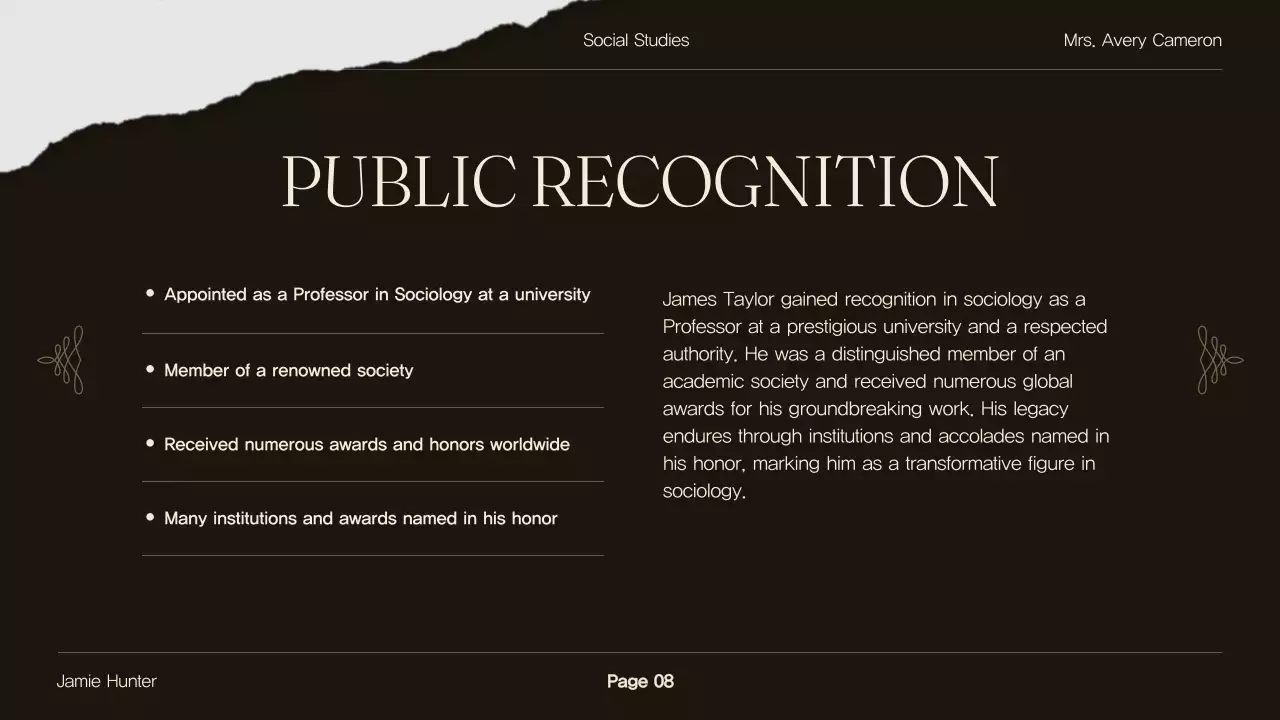 Brown Traditional Biography Presentation