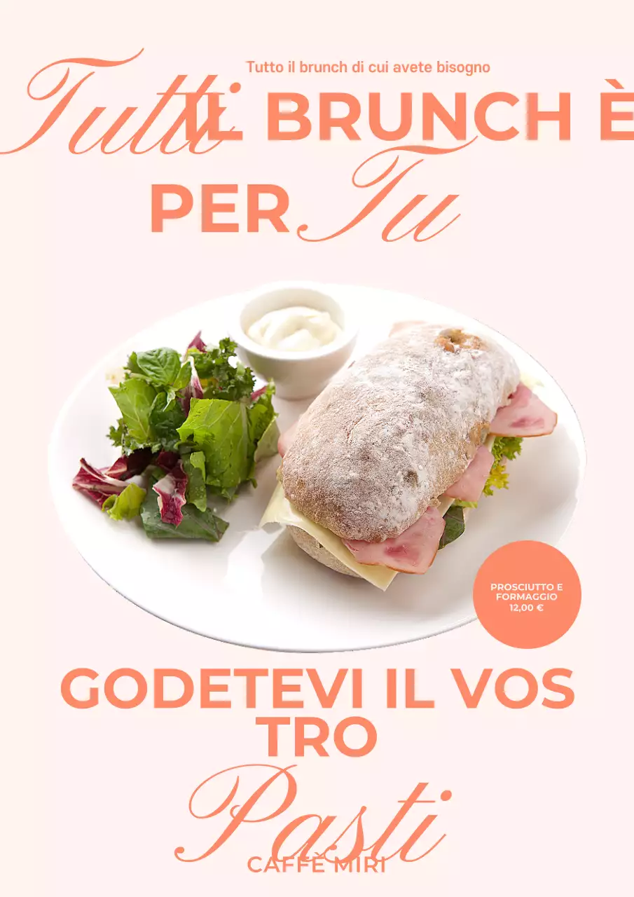 Promuovere un moderno menu beige per il brunch