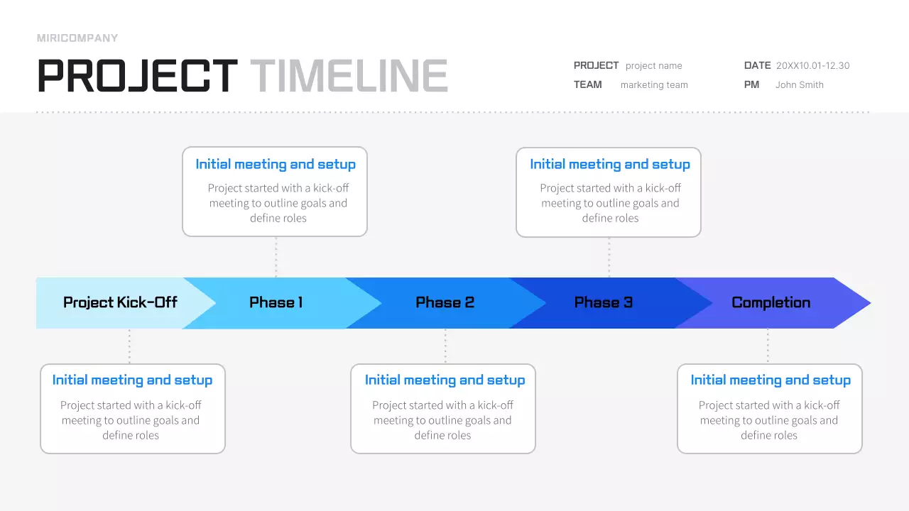 블루 모던 타임라인 프레젠테이션