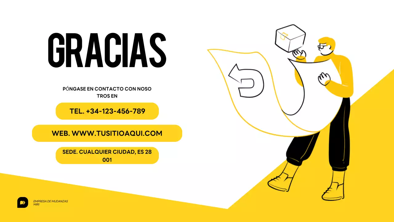 Presentación del servicio de mudanzas Yellow and White