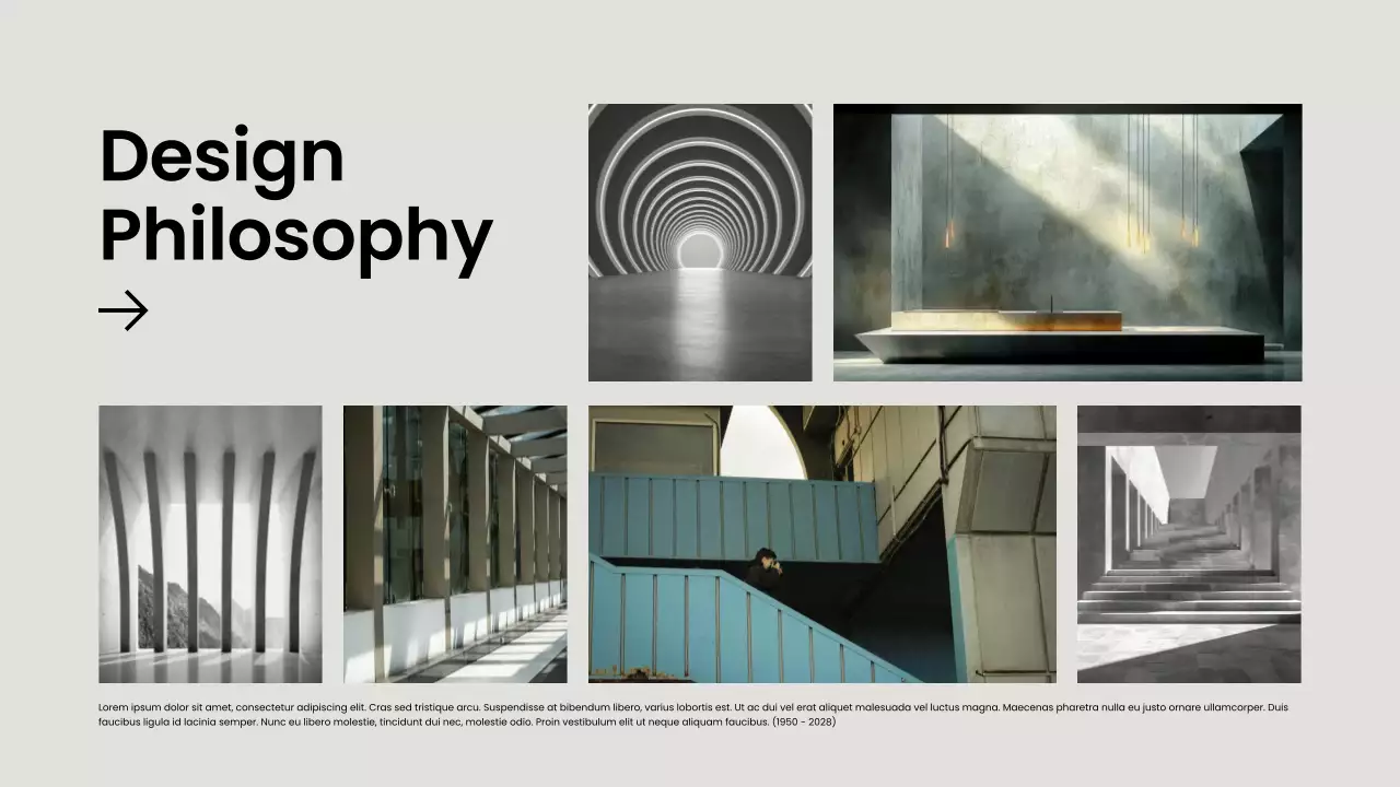 그레이 모던 건축 포트폴리오 프레젠테이션