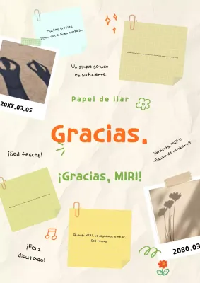 Bonita nota de agradecimiento naranja