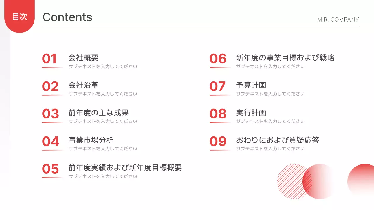 赤 モダン 事業計画書 企画書 プレゼンテーション