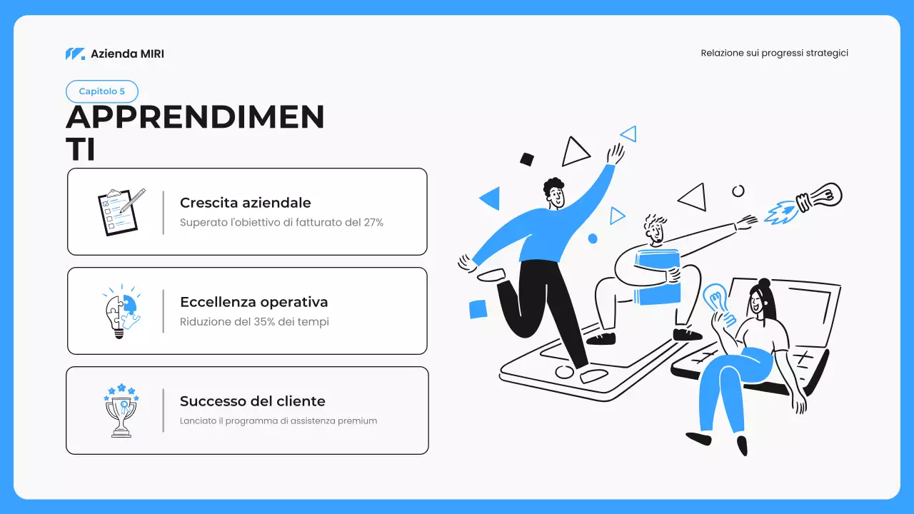 relazione aziendale moderna blu