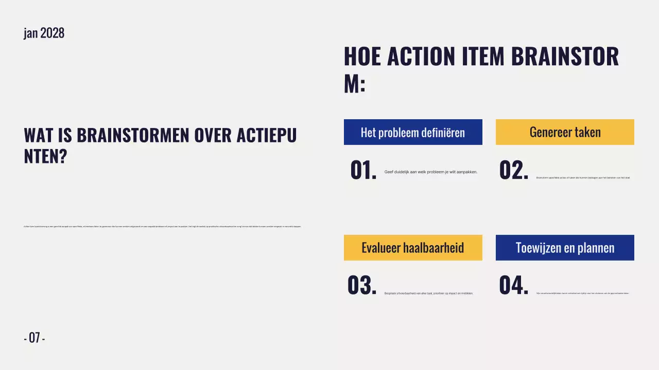 gele moderne brainstormpresentatie